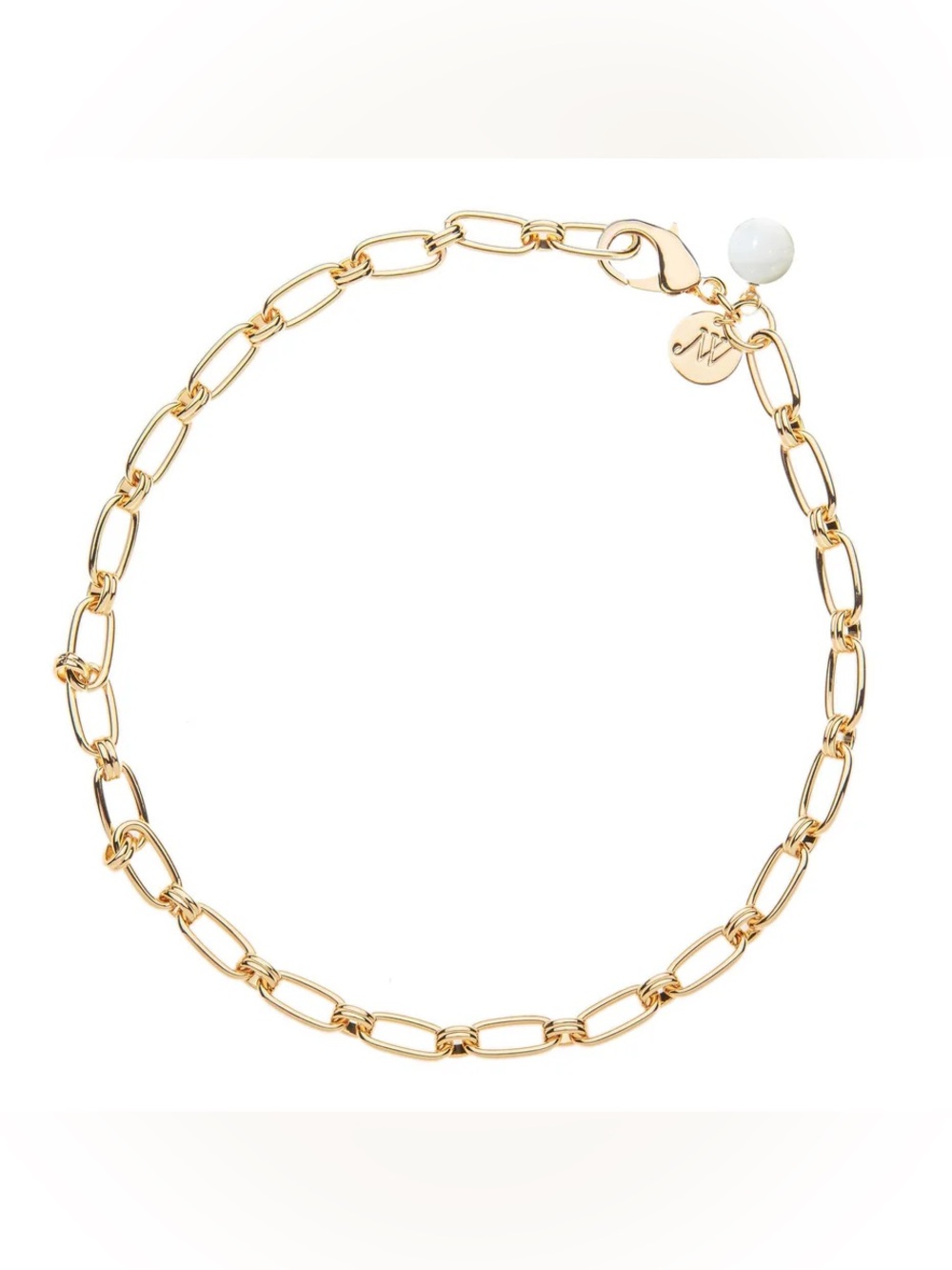 NEW Jane Win Wheels of Fortune Chain with Mother of Pearl Bead